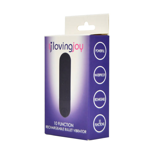 Loving Joy 10 Function Rechargeable Bullet Vibrator Black