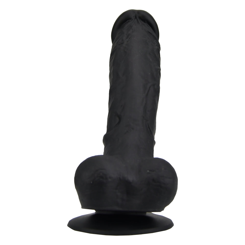 Loving Joy 9 Inch Realistic Silicone Dildo with Suction Cup and Balls Black