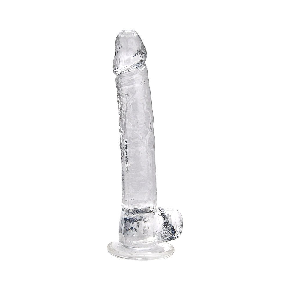 Loving Joy 11 Inch Dildo with Balls Clear