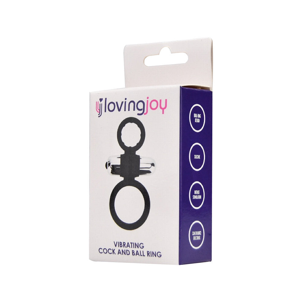 Loving Joy Silicone Vibrating Cock and Ball Ring