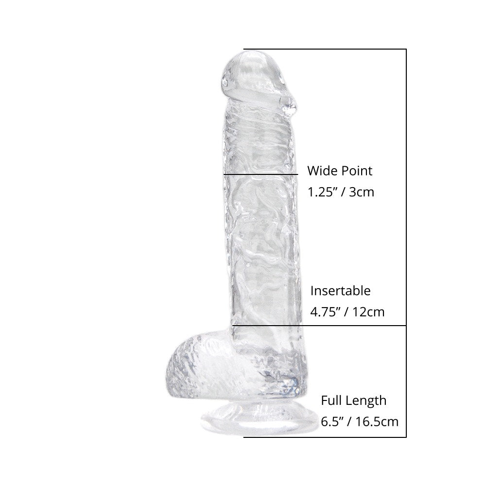 Loving Joy 6 Inch Dildo with Balls Clear