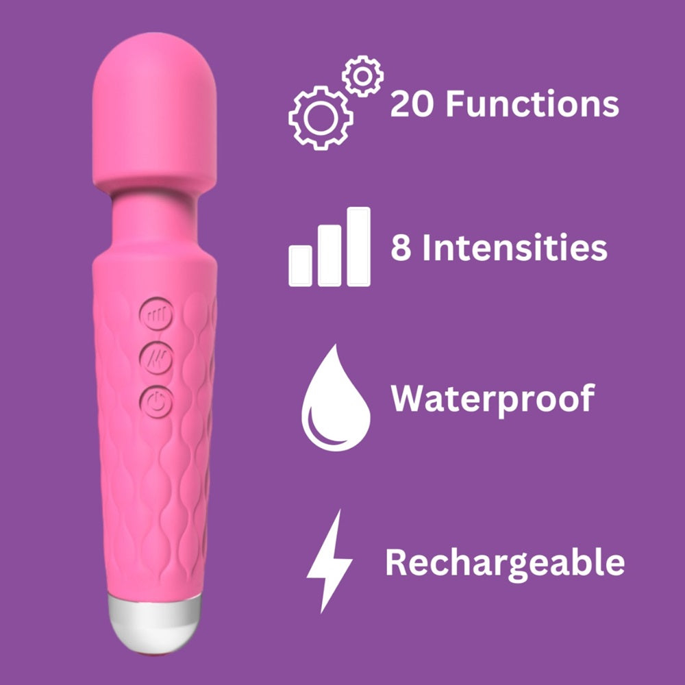 Loving Joy 20 Function Wand Vibrator Pink