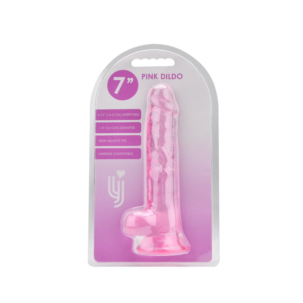 Loving Joy 7 Inch Dildo with Balls Pink