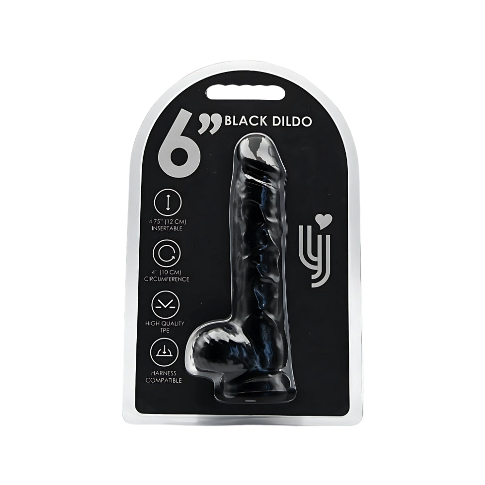 Loving Joy 6 Inch Dildo with Balls Black