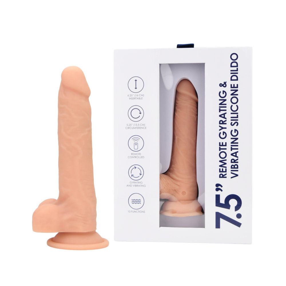 Loving Joy 7.5" Remote Gyrating & Vibrating Silicone Dildo