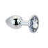 Toosh Silver Metal Butt Plug Small Clear Stone