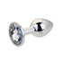 Toosh Silver Metal Butt Plug Small Clear Stone
