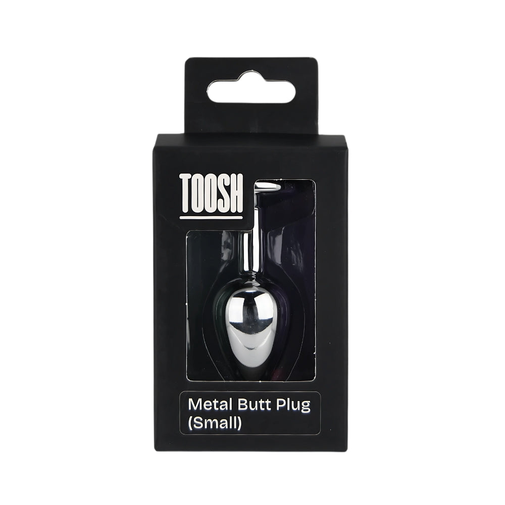 Toosh Silver Metal Butt Plug Small Clear Stone