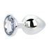 Toosh Silver Metal Butt Plug Large Clear Stone