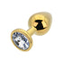 Toosh Gold Metal Butt Plug Medium Clear Stone