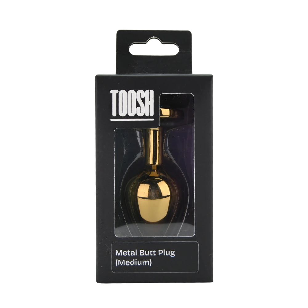 Toosh Gold Metal Butt Plug Medium Clear Stone