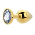 Toosh Gold Metal Butt Plug Large Clear Stone