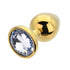 Toosh Gold Metal Butt Plug Large Clear Stone
