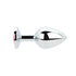 Toosh Silver Metal Butt Plug Medium Red Stone