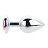Toosh Silver Metal Butt Plug Large Red Stone