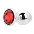 Toosh Silver Metal Butt Plug Large Red Stone