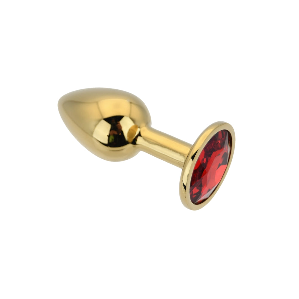 Toosh Gold Metal Butt Plug Small Red Stone