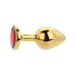 Toosh Gold Metal Butt Plug Medium Red Stone