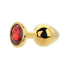 Toosh Gold Metal Butt Plug Medium Red Stone