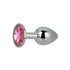 Toosh Silver Metal Butt Plug Small Pink Stone