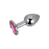 Toosh Silver Metal Butt Plug Small Pink Stone
