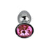 Toosh Silver Metal Butt Plug Small Pink Stone