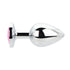 Toosh Silver Metal Butt Plug Large Pink Stone