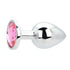 Toosh Silver Metal Butt Plug Large Pink Stone