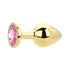 Toosh Gold Metal Butt Plug Medium Pink Stone