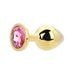 Toosh Gold Metal Butt Plug Medium Pink Stone