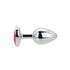 Toosh Heart Shaped Silver Butt Plug with Red Stone Small