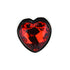 Toosh Heart Shaped Silver Butt Plug with Red Stone Small