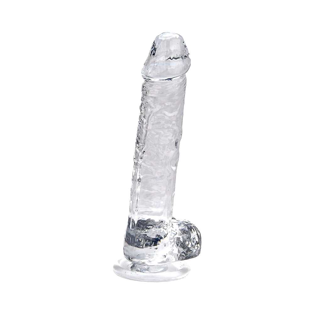 Loving Joy 7 Inch Dildo with Balls Clear