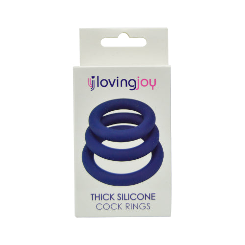 Loving Joy Thick Silicone Cock Rings 3 Pack