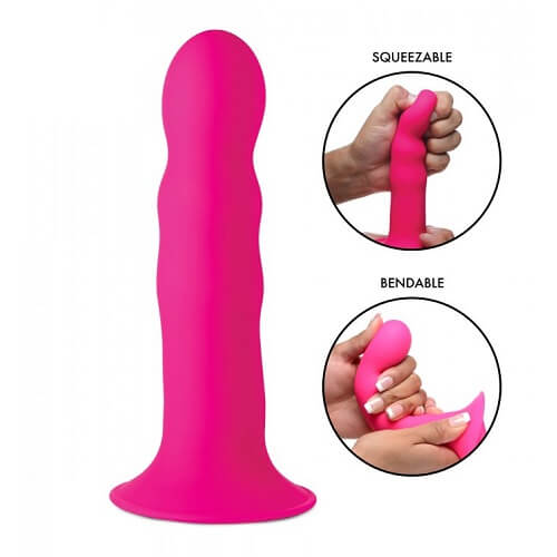 Adrien Lastic Cushioned Core Suction Cup Ribbed Silicone Dildo 7 Inch