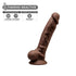 SilexD 7 inch Realistic Silicone Dual Density Dildo with Suction Cup and Balls Brown