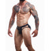 C4M Dungeon Black Leatherette Jockstrap Extra Large