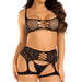 Leg Avenue Fishnet Bra Top and Garter Harness Set
