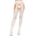 Leg Avenue Heart Net Suspender Tights White