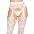 Leg Avenue Heart Net Suspender Tights White