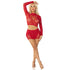 Leg Avenue Rhinestone Crop Top and Mini Skirt Red
