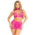 Leg Avenue Halter Crop Top and Mini Skirt Pink