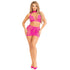 Leg Avenue Halter Crop Top and Mini Skirt Pink