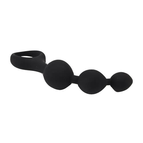 Loving Joy Triple Ripple Anal Beads-Black