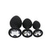 Toosh Silicone Butt Plug Black Set of 3 Clear Stone